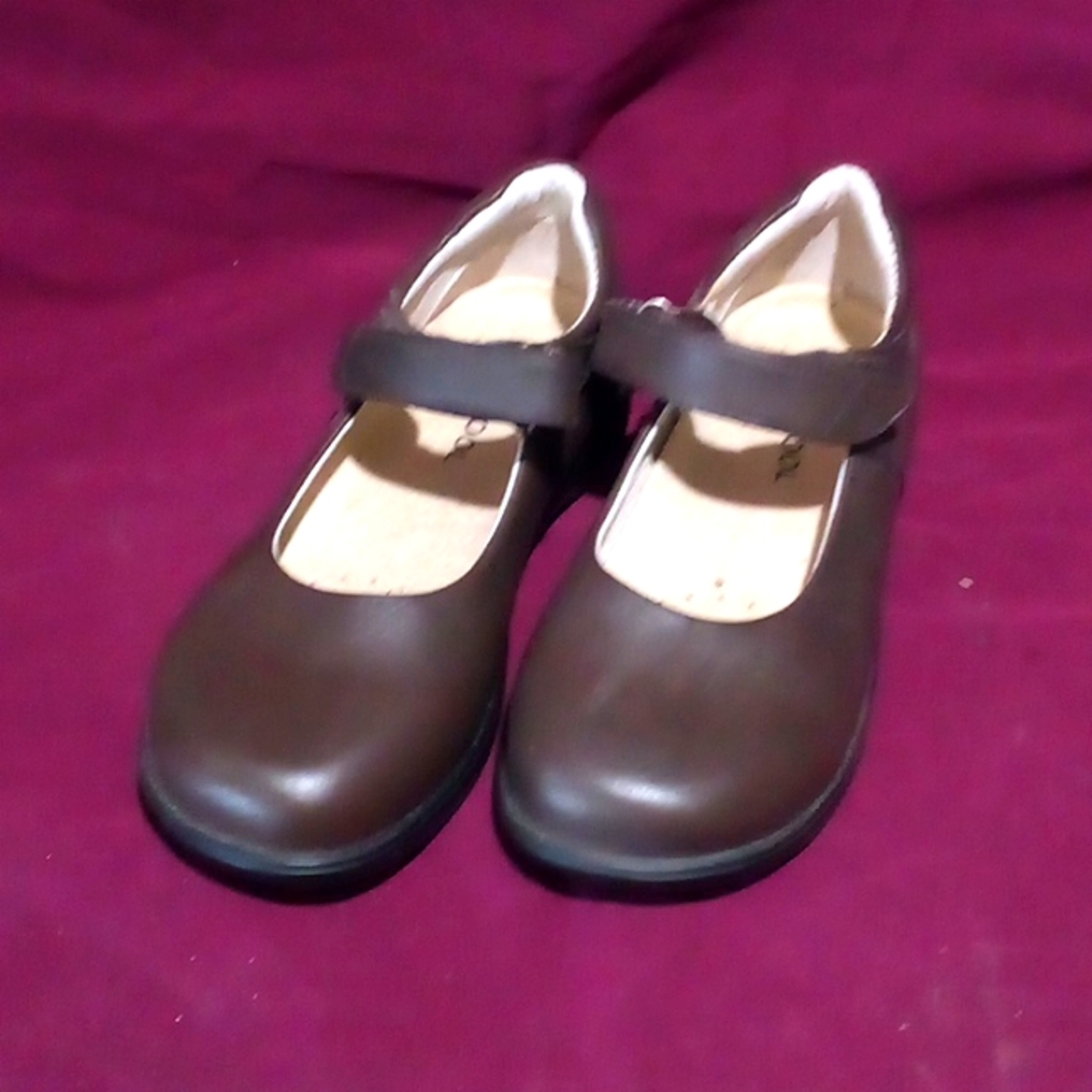 Girl's Jumping Jacks Genuine Leather Brown Mary Jane School Dress Shoes, NWT